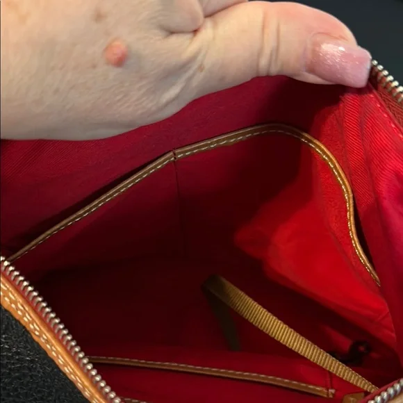 Dooney & Bourke Black and Tan Leather Hobo Bag - Picture 15 of 15